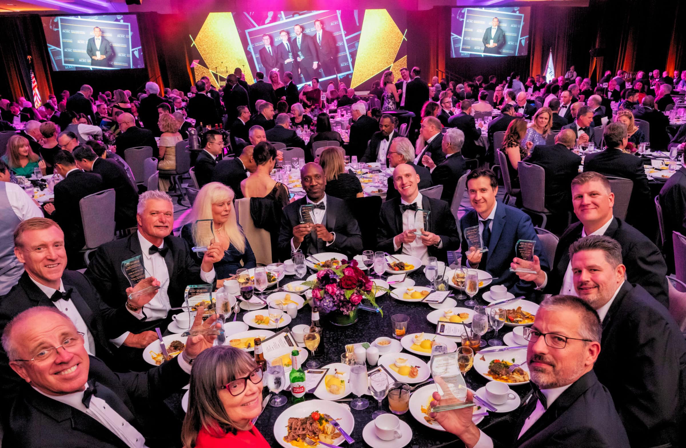 gala table with winners