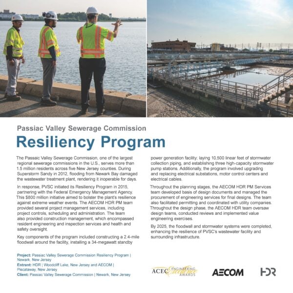 AECOM and HDR - Passaic Valley Sewerage Commission Resiliency Program