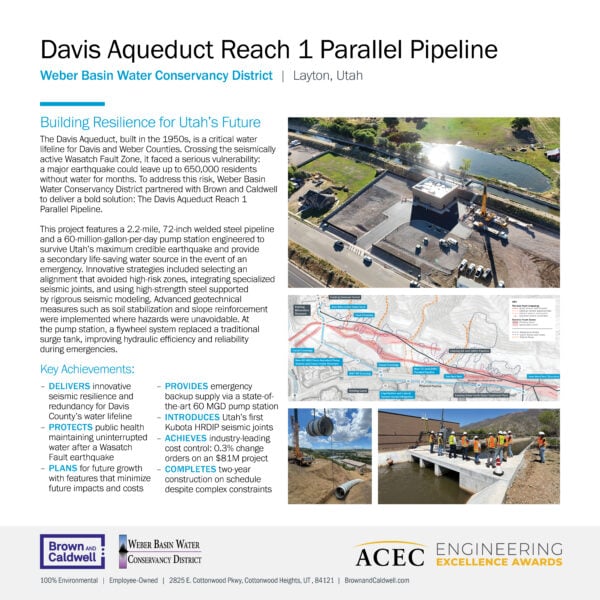 Brown and Caldwell - Davis Aqueduct Reach 1 Parallel Pipeline Project