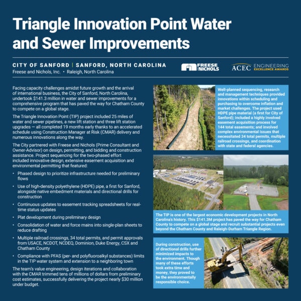 Freese and Nichols - Triangle Innovation Point Water and Sewer Improvements