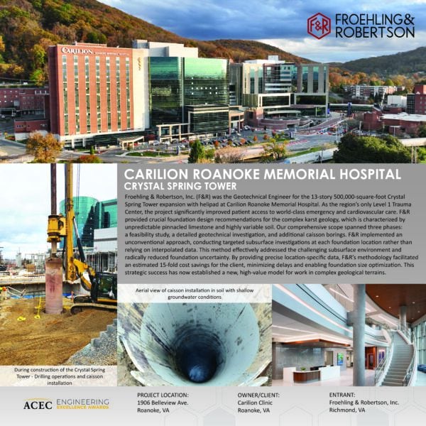 Froehling & Robertson - Crystal Spring Tower at Carilion Roanoke Memorial Hospital