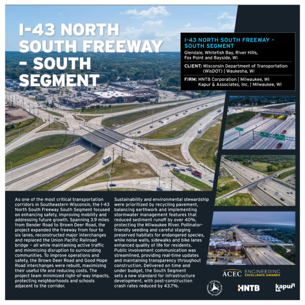 HNTB Corporation; Kapur & Associates, Inc. - I-43 North South Freeway – South Segment