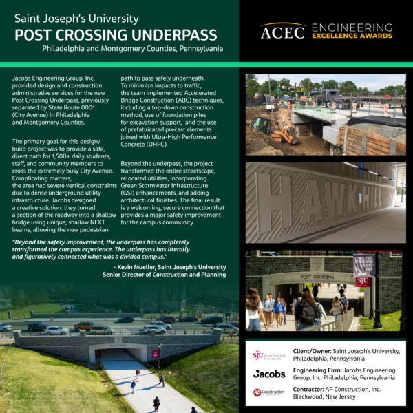 Jacobs Engineering Group Inc. - Saint Joseph's University Post Crossing Underpass