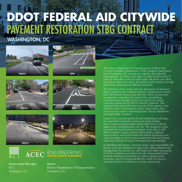 KCI Technologies, Inc. - DDOT Federal Aid Citywide Pavement Restoration STBG Contract