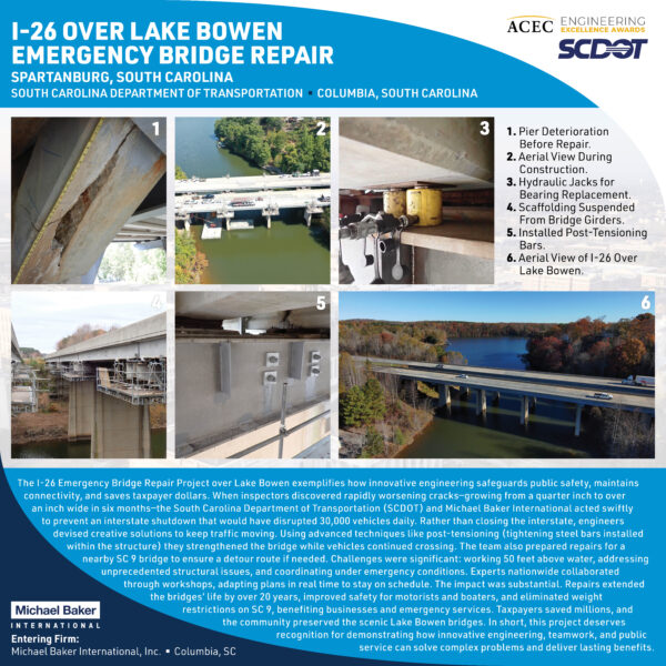 Michael Baker International - I-26 Emergency Bridge Repair Over Lake Bowen
