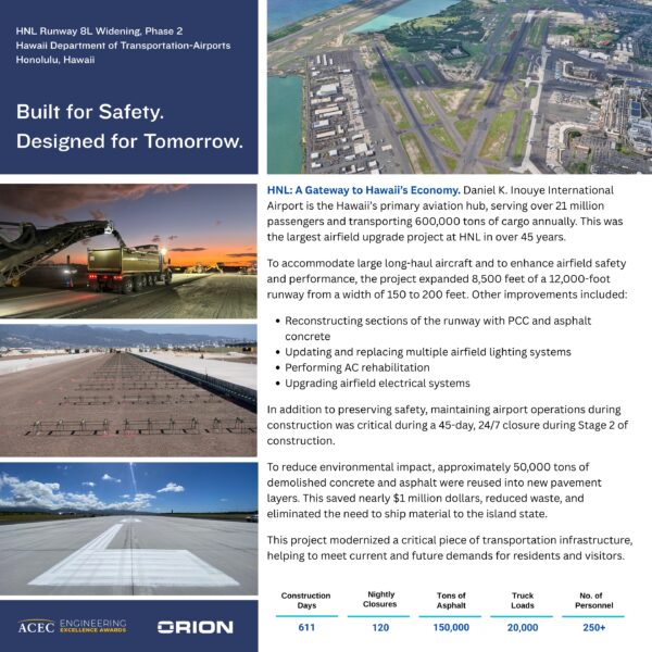 Orion Engineers & Associates - HNL Runway 8L Widening, Phase 2