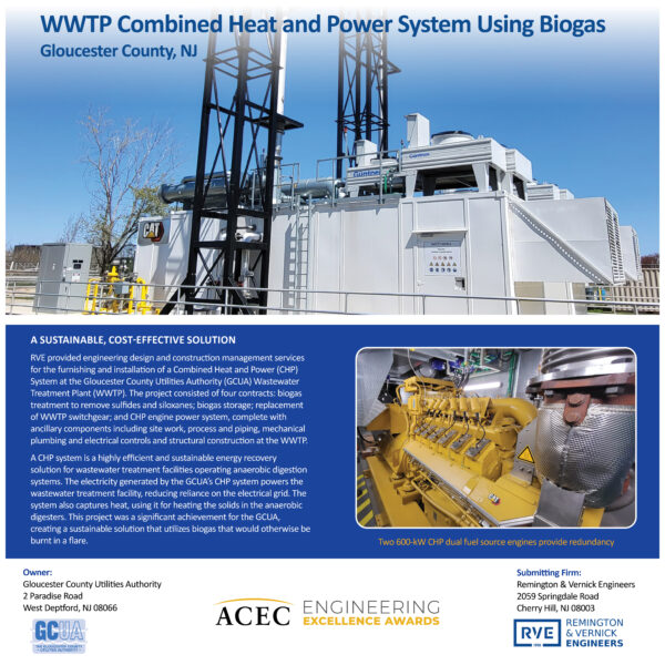 Remington & Vernick Engineers - WWTP Combined Heat and Power System Using Biogas