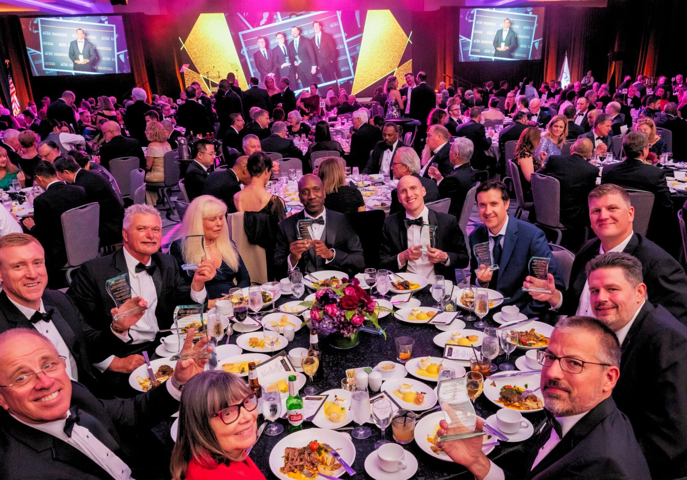 gala table with winners
